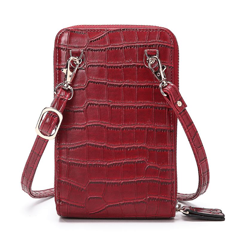 Kobiety Crocodile Pattern Multi-card Slots Bag Torba Na Telefon Torba Crossbody