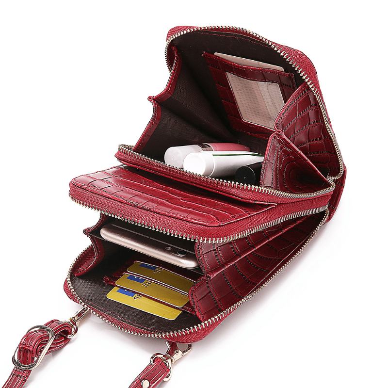 Kobiety Crocodile Pattern Multi-card Slots Bag Torba Na Telefon Torba Crossbody