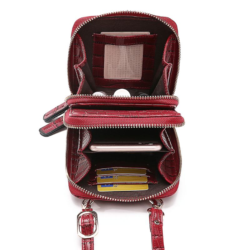 Kobiety Crocodile Pattern Multi-card Slots Bag Torba Na Telefon Torba Crossbody