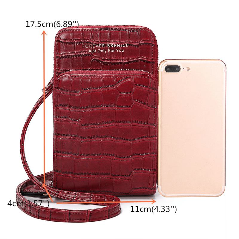 Kobiety Crocodile Pattern Multi-card Slots Bag Torba Na Telefon Torba Crossbody