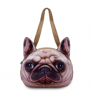 Kobiety Cute Dog Head Torby Na Ramię Casual 3d Animal Drukowanie Torebki Torby Na Zakupy