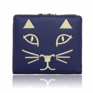 Kobiety Cute Kot Krótki Portfel Ladies Lovely Animal Hasp Purse Card Holder Coin Bags