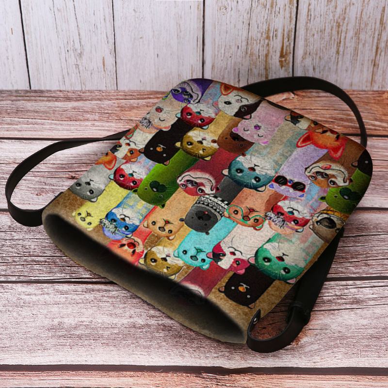 Kobiety CZuły Cute Cartoon Kolorowe Moles Wzór Multi-carry Crossbody Torba Na Ramię