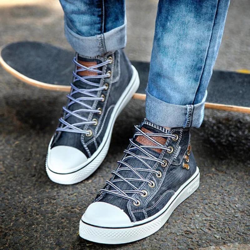 Kobiety Denim Wearable Casual Sports High Top Flats
