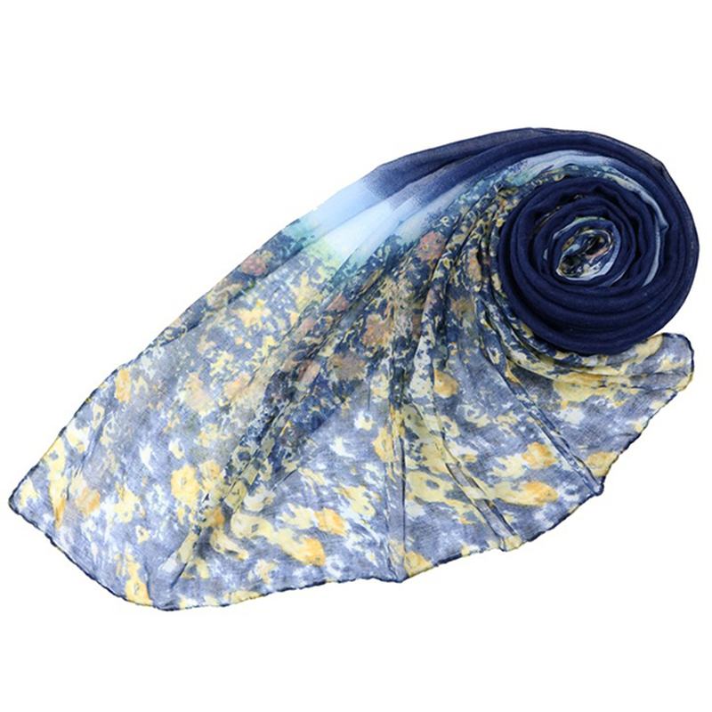 Kobiety Drukujące Szyfonowe Szaliki Szale Casual Outdoor Soft Scarf