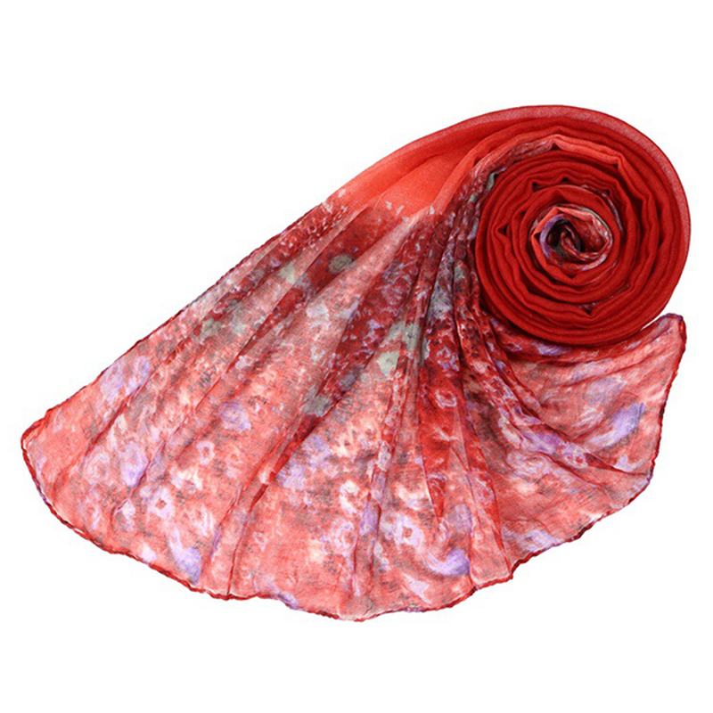 Kobiety Drukujące Szyfonowe Szaliki Szale Casual Outdoor Soft Scarf