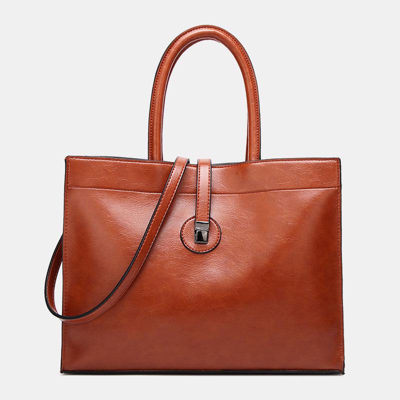 Kobiety Faux Leather Retro Multi-pocket Torebka O Dużej Pojemności Torba Na Ramię Tote