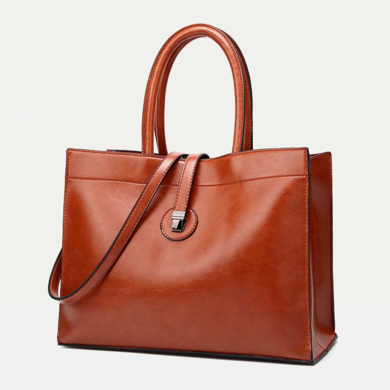 Kobiety Faux Leather Retro Multi-pocket Torebka O Dużej Pojemności Torba Na Ramię Tote