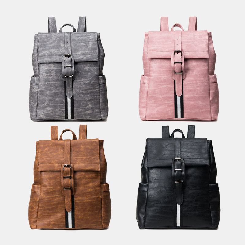 Kobiety Faux Leather Retro Wodoodporny Plecak O Dużej Pojemności 15.6-calowa Torba Na Laptopa