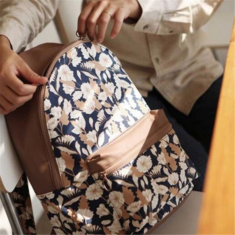 Kobiety Flamingo Cartoon Drukarnie Plecak Floral Casual Girl School Bag