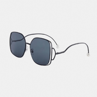 Kobiety Hollow Design Złoty Drut Kwadratowa Duża Ramka Modne Okulary Przeciwsłoneczne Z Ochroną Uv