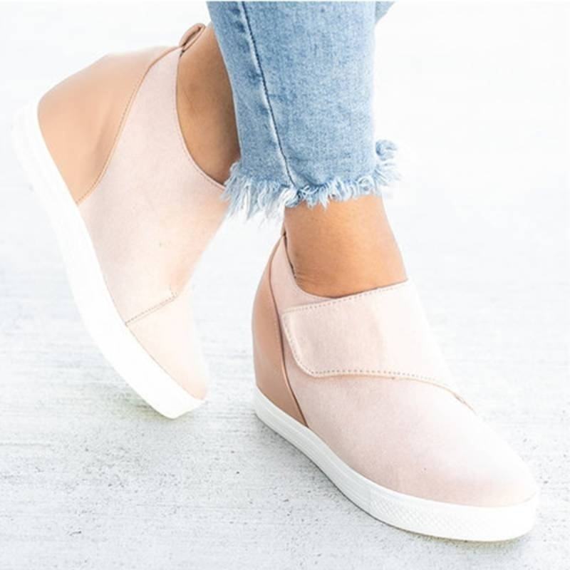 Kobiety Hook Loop Ukryte Pięty Casual Loafers