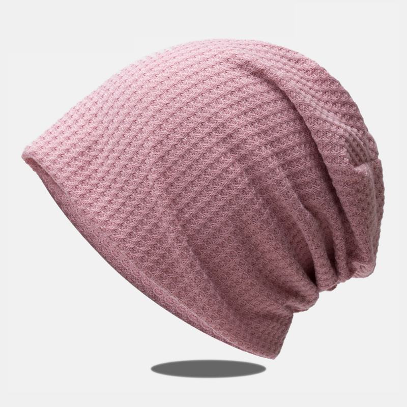 Kobiety Jesień Zima Ciepło Wzór W Kratę CZapka Z Dzianiny CZapka Baotou Miękka Oddychająca Elastyczna Regulowana CZapka Z Daszkiem CZapka Typu Beanie