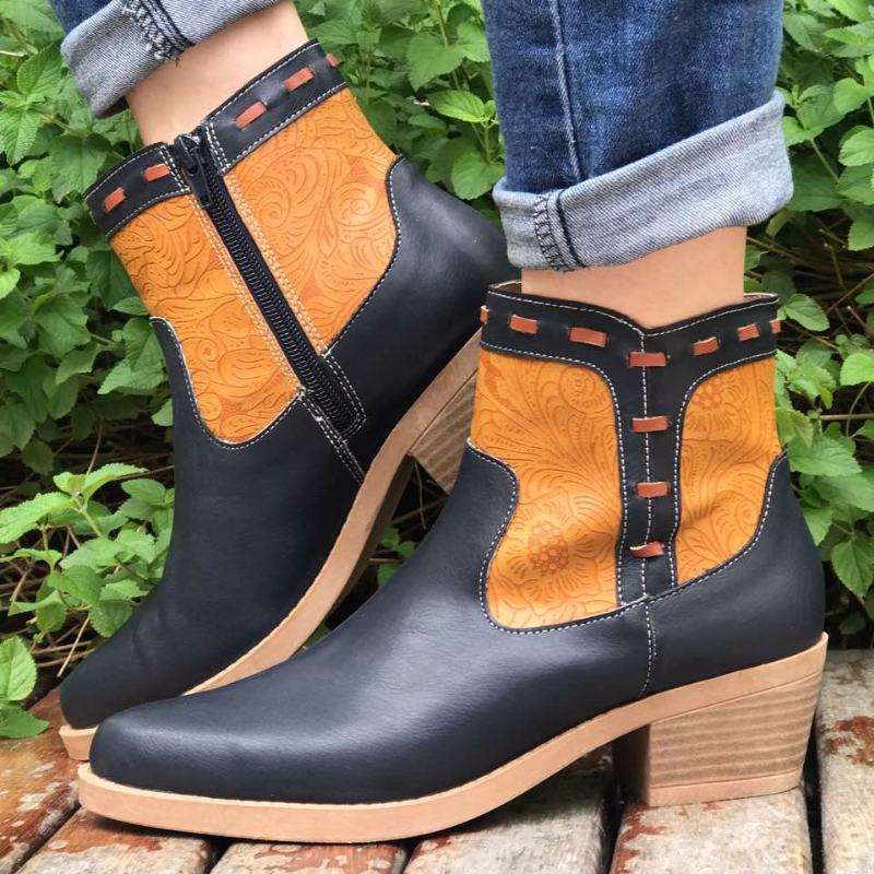 Kobiety Łączenie Chunky Heel Casual Botki