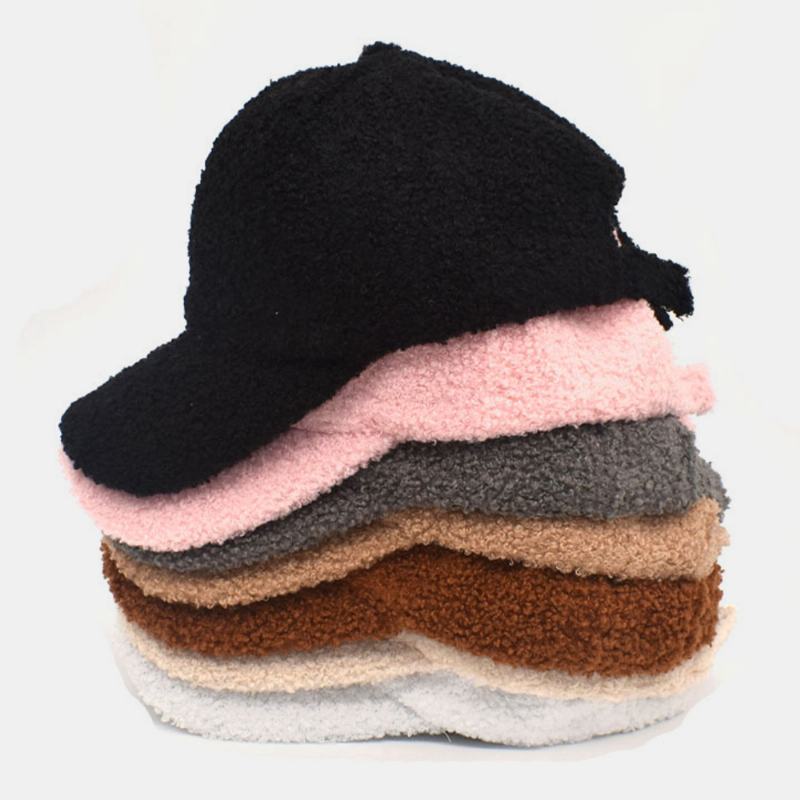 Kobiety Lamb Hair Warm Winter Outdoor Sunvisor Casual Couple Hat Baseball Hat
