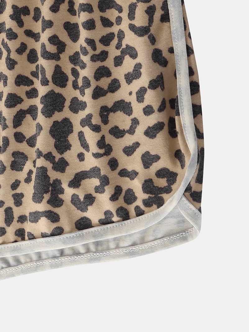 Kobiety Leopard Softies Bez Rękawów Z Okrągłym Dekoltem Luźna Piżama