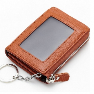 Kobiety Mężczyźni Prawdziwa Skóra Krótki Portfel Zipper Coin Bags Card Holder Key Bags