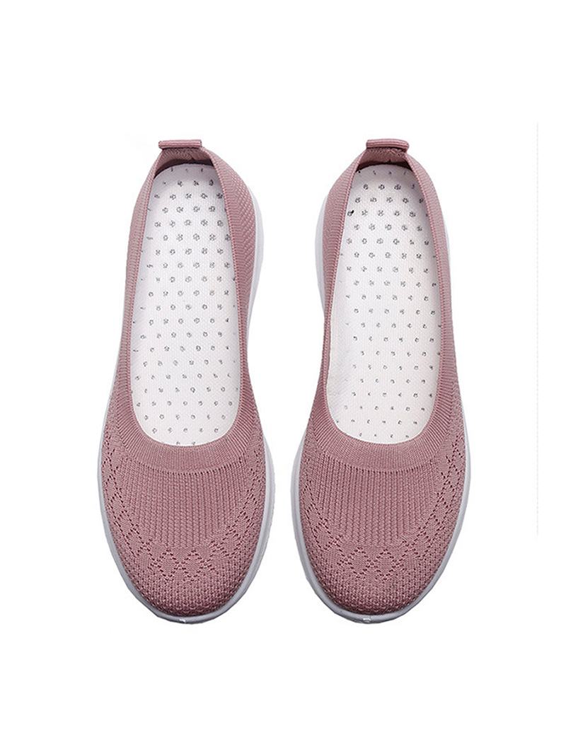 Kobiety Mesh Oddychające Easy Slip On Lazy Casual Flat Walking Shoes