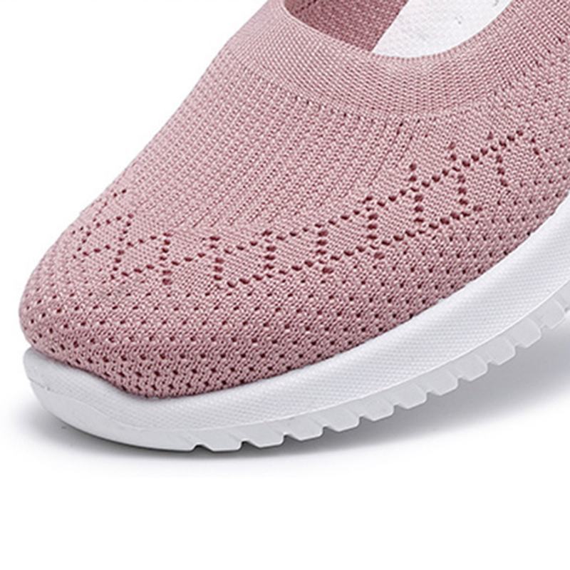 Kobiety Mesh Oddychające Easy Slip On Lazy Casual Flat Walking Shoes