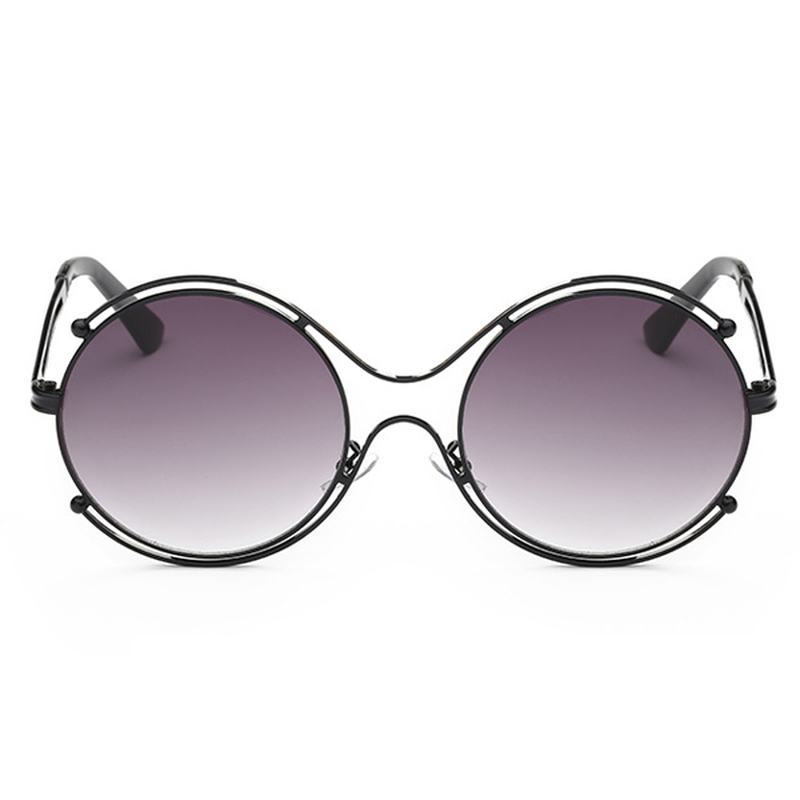 Kobiety Męskie Unisex Vintage Anti-uv Podwójne Pierścienie Okulary Retro Steampunk Okrągłe Okulary Z Lustrzanymi Obiektywami