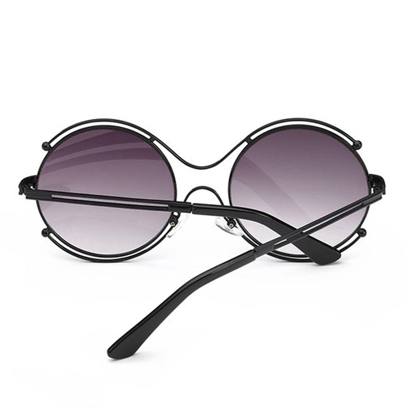 Kobiety Męskie Unisex Vintage Anti-uv Podwójne Pierścienie Okulary Retro Steampunk Okrągłe Okulary Z Lustrzanymi Obiektywami