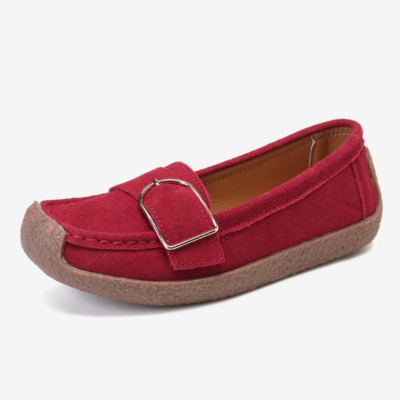 Kobiety Miękka Podeszwa Klamra Oddychająca Casual Slip On Flats