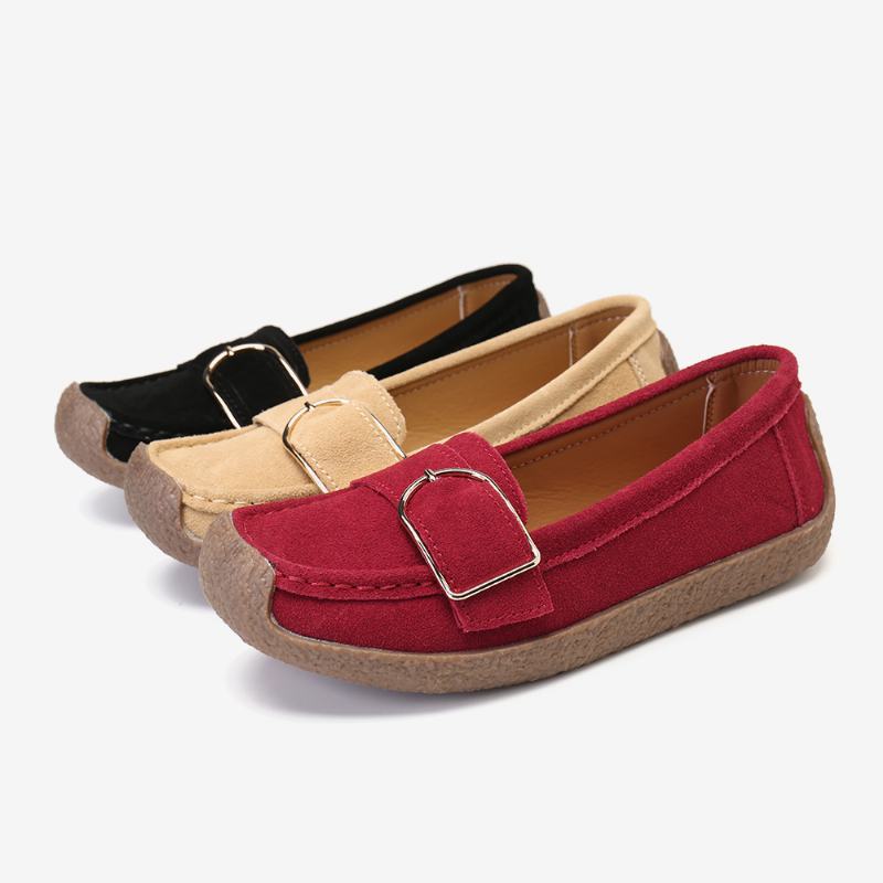 Kobiety Miękka Podeszwa Klamra Oddychająca Casual Slip On Flats