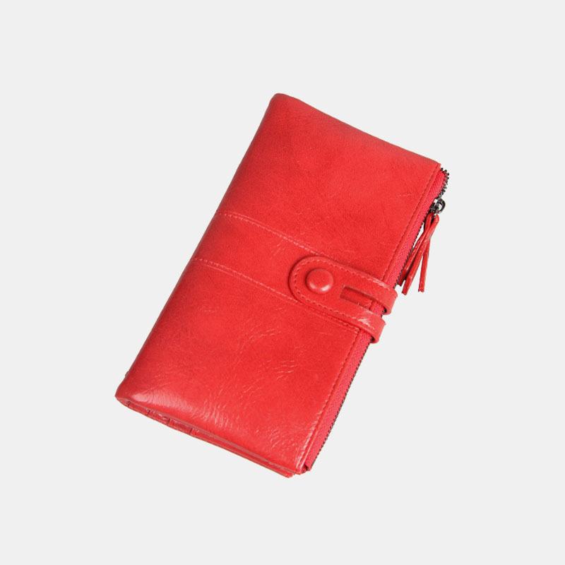 Kobiety Multi-sloty 12 Gniazd Na Karty Zipper Bifold 6.3 Cala Długi Portfel Na Telefon