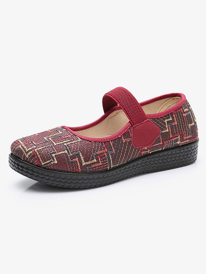 Kobiety Old Peking Tkanina Elastyczna Slip On Odporne Mokasyny