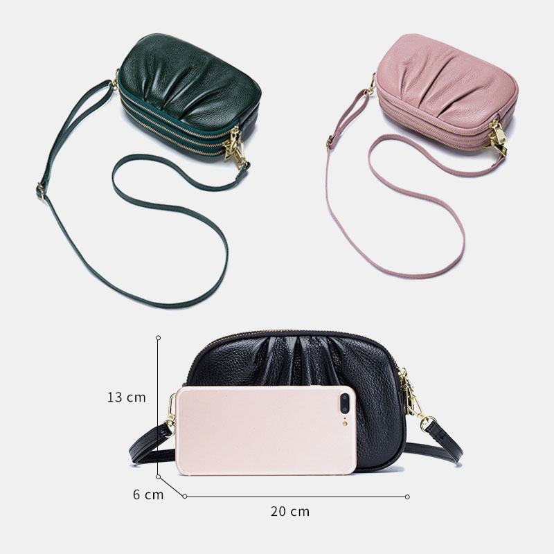 Kobiety Oryginalne Skórę 3 Kieszeń Na Kieszeni Na Burzak Torba Crossbody