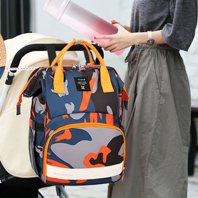 Kobiety Oxford Camo Wielofunkcyjny Wodoodporny Plecak O Dużej Pojemności Mommy Bag