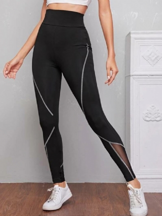 Kobiety Patch Line Drukowanie Elastyczny Pas Bodycon Sport Casual Legginsy