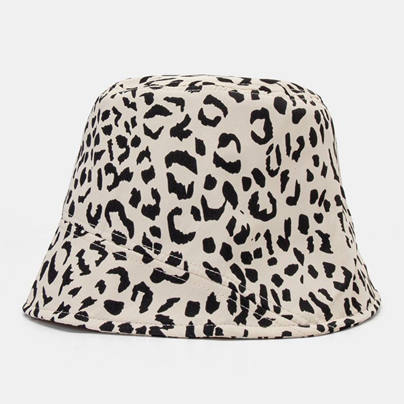 Kobiety Patchwork Leopard Pattern Drukowanie Kapelusz Przeciwsłoneczny Moda Bawełniana All-mat Sunscreen Bucket Hat