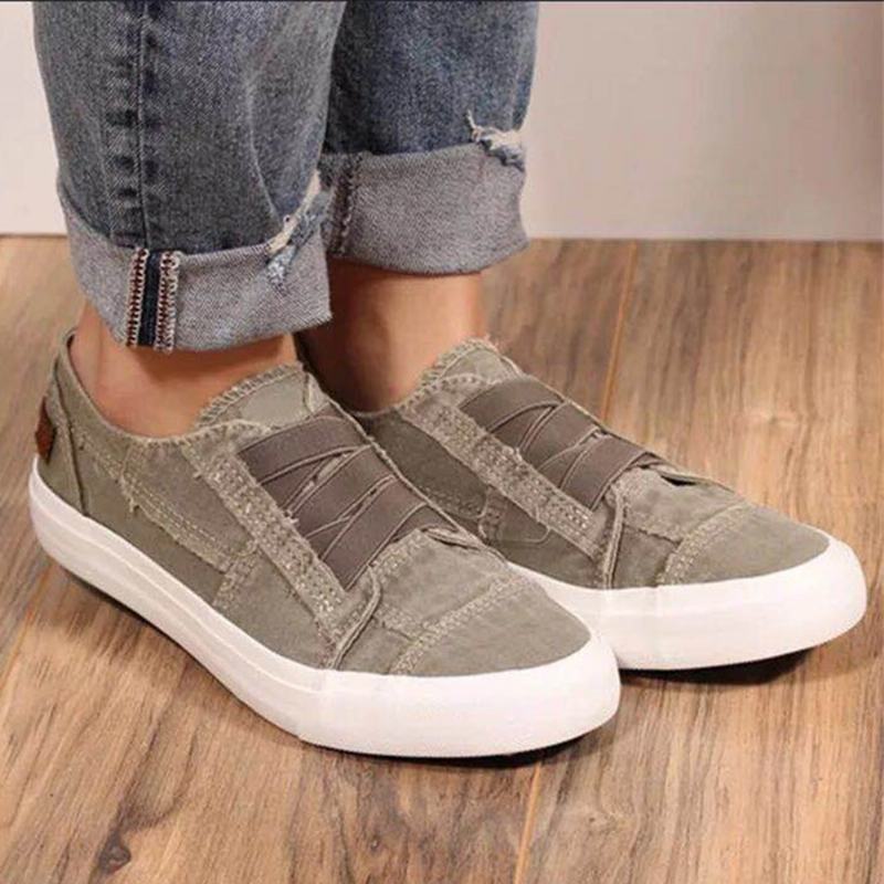 Kobiety Plus Rozmiar Elastyczny Pasek Slip On Solid Color Casual Codzienne Mieszkania