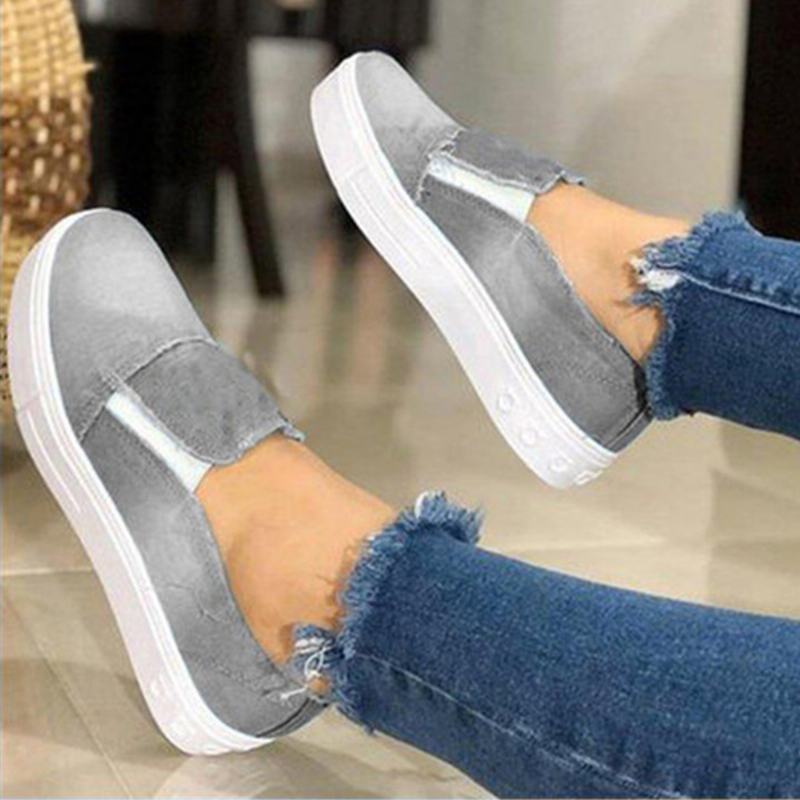 Kobiety Plus Rozmiar Slip On Canvas Elastic Band Casual Codzienne Płócienne Mieszkania