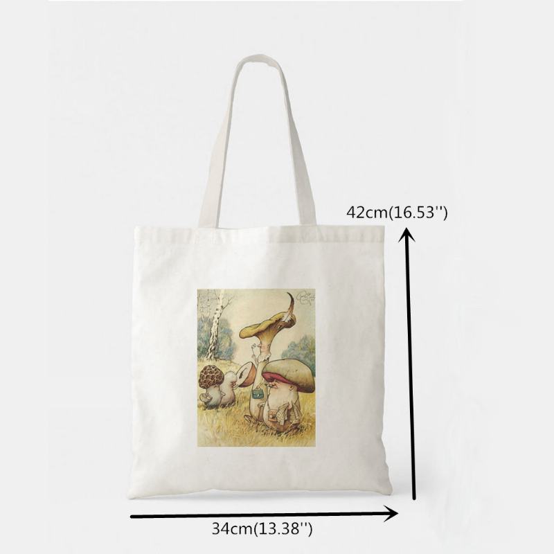 Kobiety Poliester Cartoon Mushroom Pattern Drukowanie Torebka Torba Na Ramię Tote