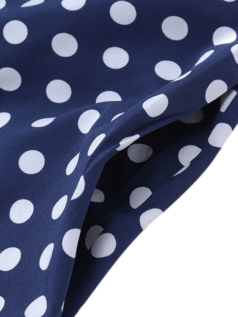 Kobiety Polka Dot Drukowanie Loose Big Swing Boczne Kieszenie Casual Długa Spódnica