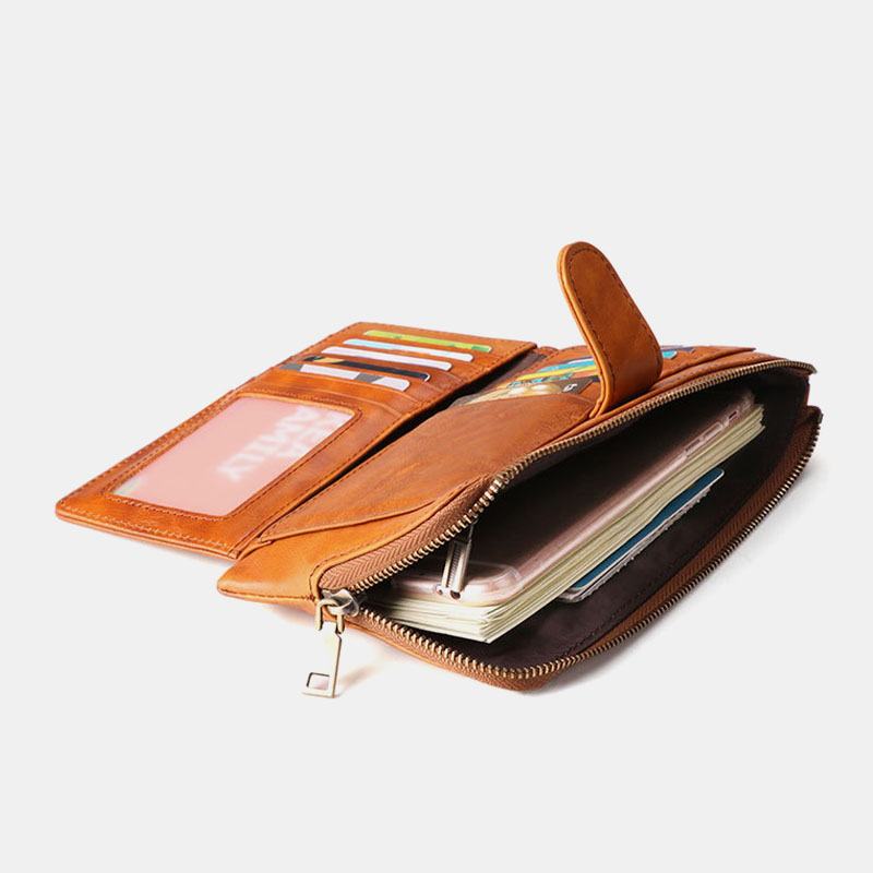 Kobiety Prawdziwej Skóry Multi-card Slots Phone Bag Money Clip Wallet