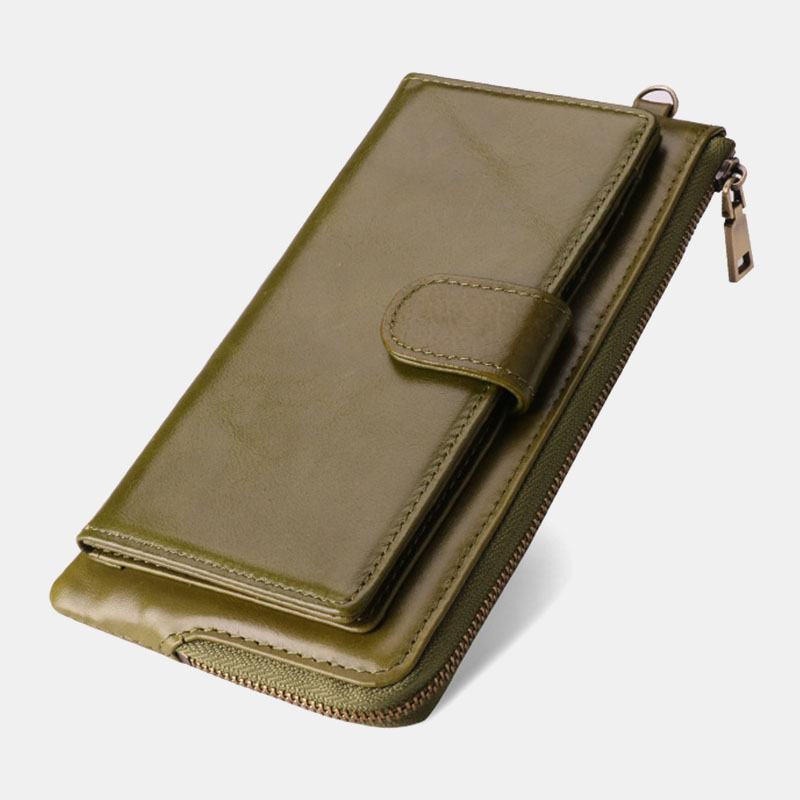 Kobiety Prawdziwej Skóry Multi-card Slots Phone Bag Money Clip Wallet