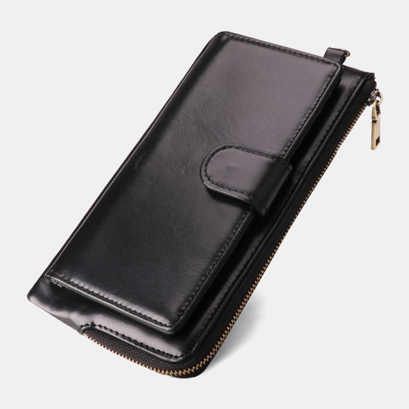 Kobiety Prawdziwej Skóry Multi-card Slots Phone Bag Money Clip Wallet