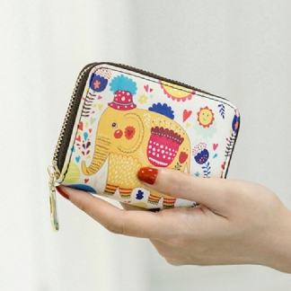 Kobiety Pu Leather Anti-theft Organ Design Multi-card Slot Mini Cute Purse