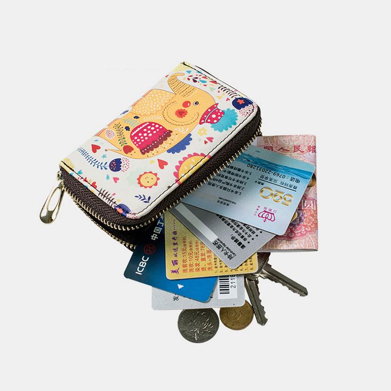 Kobiety Pu Leather Anti-theft Organ Design Multi-card Slot Mini Cute Purse