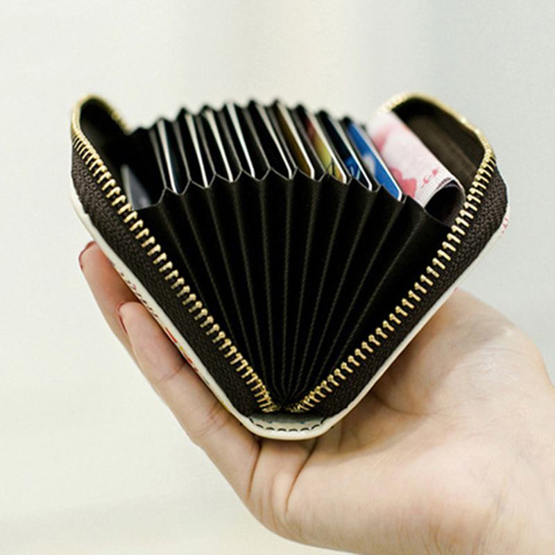 Kobiety Pu Leather Anti-theft Organ Design Multi-card Slot Mini Cute Purse