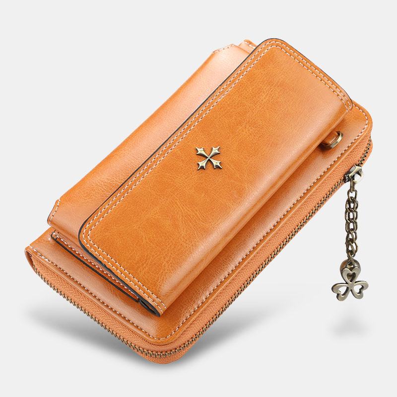 Kobiety Pu Leather Cross Flower Tassel Duża Pojemność Multi-card Slot Phone Bag Torba Przez Ramię Torba Na Ramię