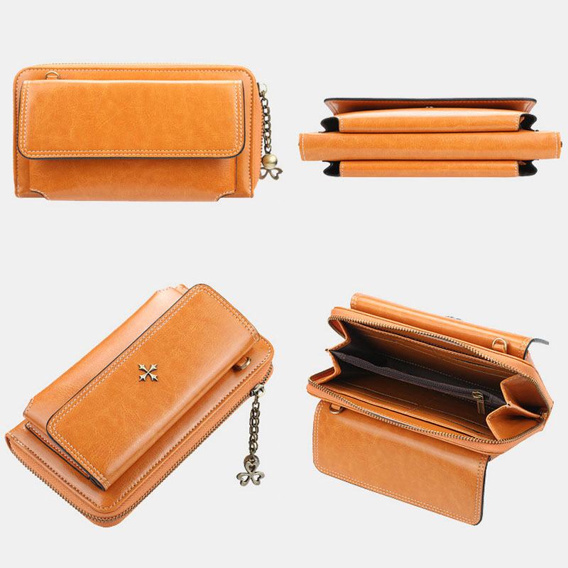 Kobiety Pu Leather Cross Flower Tassel Duża Pojemność Multi-card Slot Phone Bag Torba Przez Ramię Torba Na Ramię