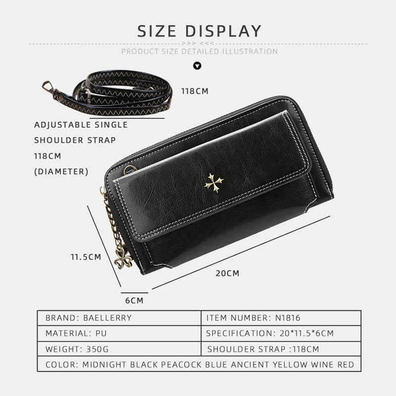 Kobiety Pu Leather Cross Flower Tassel Duża Pojemność Multi-card Slot Phone Bag Torba Przez Ramię Torba Na Ramię