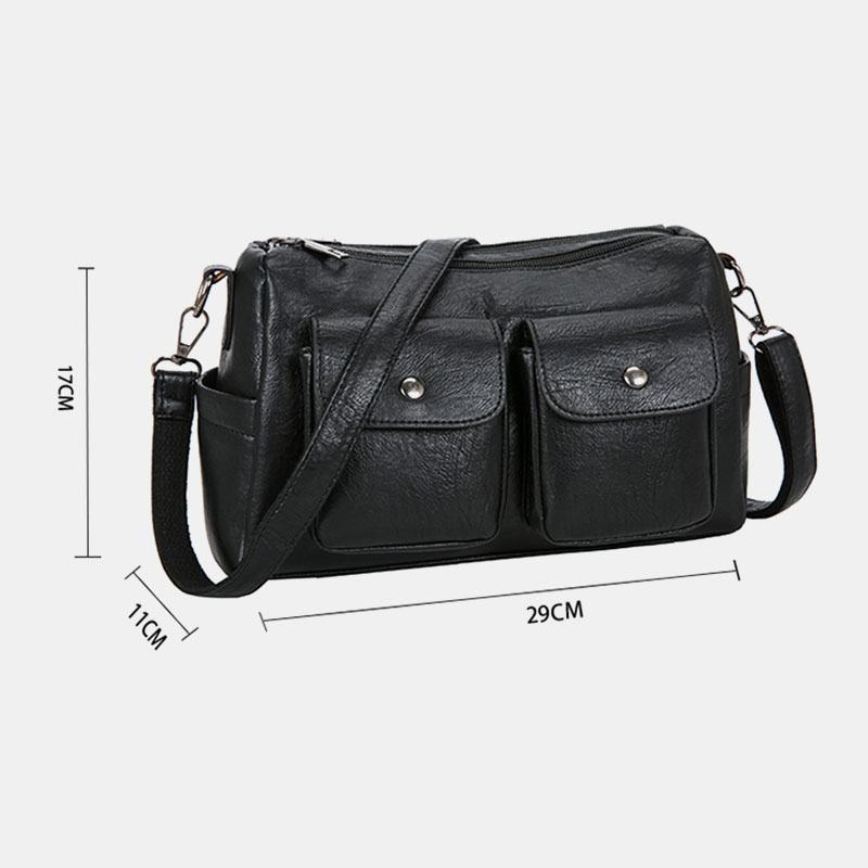 Kobiety Pu Leather Duża Pojemność Multi-pocket Retro 6.3 Cala Torba Na Telefon Torby Crossbody Torba Na Ramię