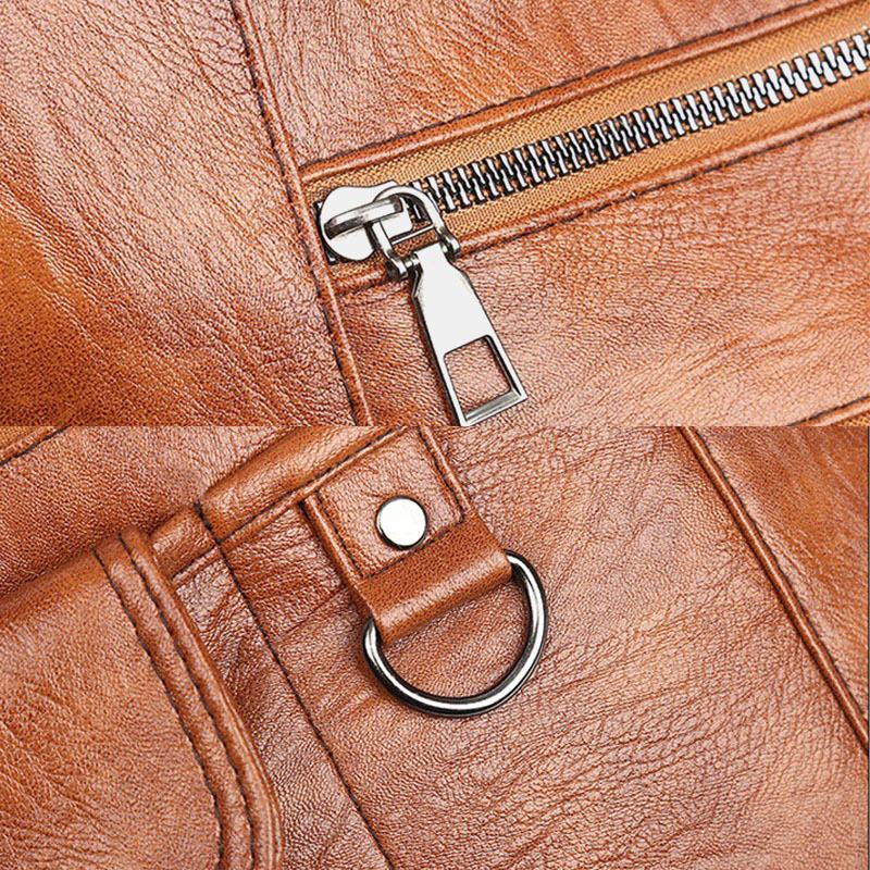 Kobiety Pu Leather Duża Pojemność Multi-pockets Multi-carry Torebki Torba Na Ramię Plecak