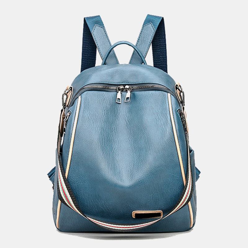 Kobiety Pu Leather Multi-carry Casual Outdoor School Bag Plecak Torba Na Ramię