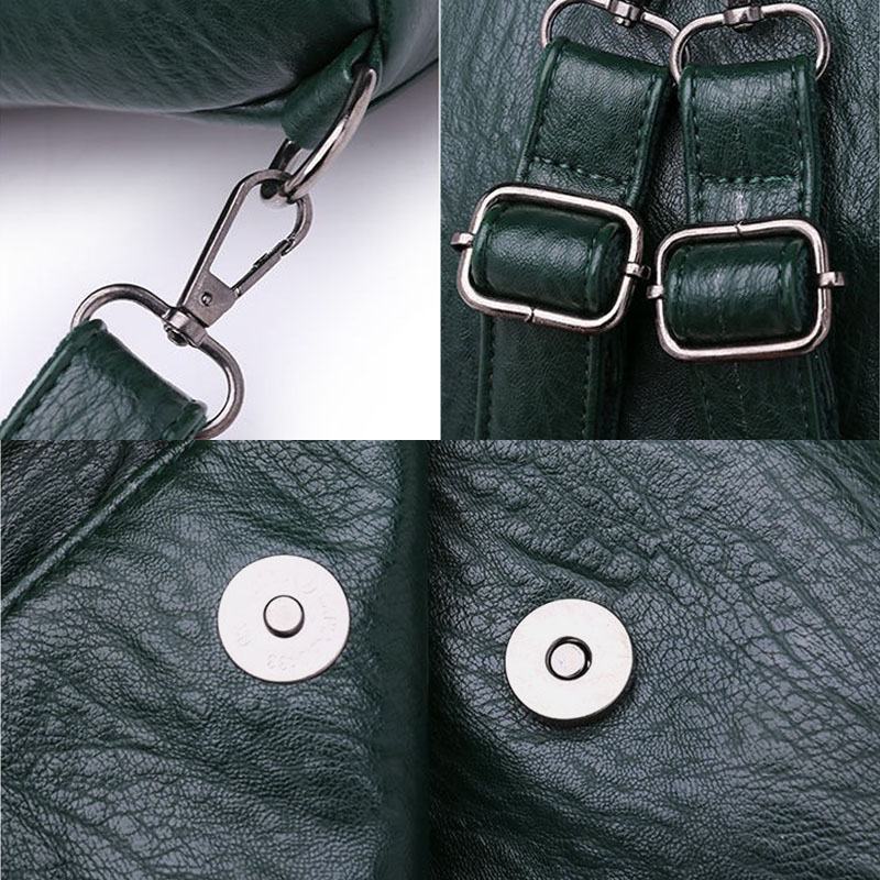 Kobiety Pu Leather Multi-carry Vintage Wodoodporna Torba Crossbody Torba Na Ramię Plecak